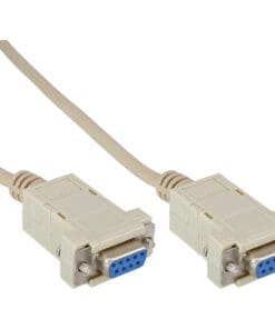 InLine® Nullmodemkabel, 9pol Buchse / Buchse, 10m, geklippt, beige