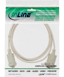 Alternative view of InLine® Nullmodemkabel, 9pol Buchse / Buchse, 2m, geklippt, beige