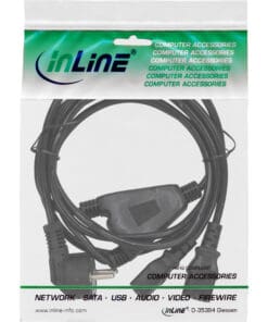 Alternative view of InLine® Netz-Y-Kabel, 1x Schutzkontaktstecker zu 2x Kaltgerätestecker, 3m, schwarz