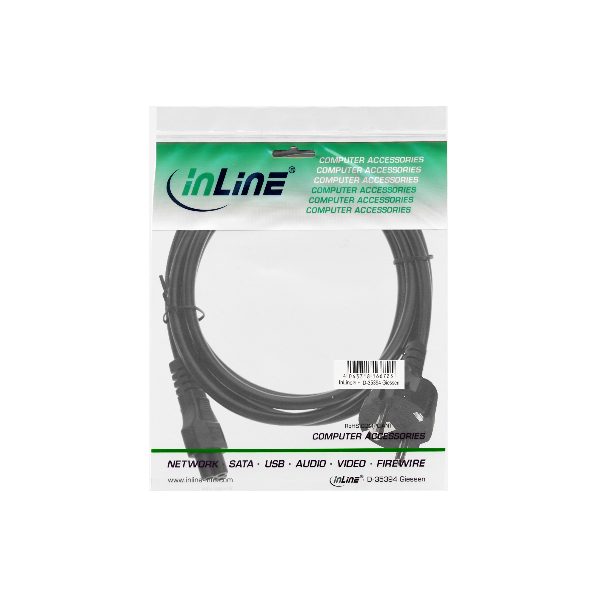 InLine® Netzkabel für Notebook, 3pol Kupplung, schwarz, 0,3m, schwarz InLine® Netzkabel für Notebook, 3pol Kupplung, schwarz, 0,3m, schwarz – Bild 3