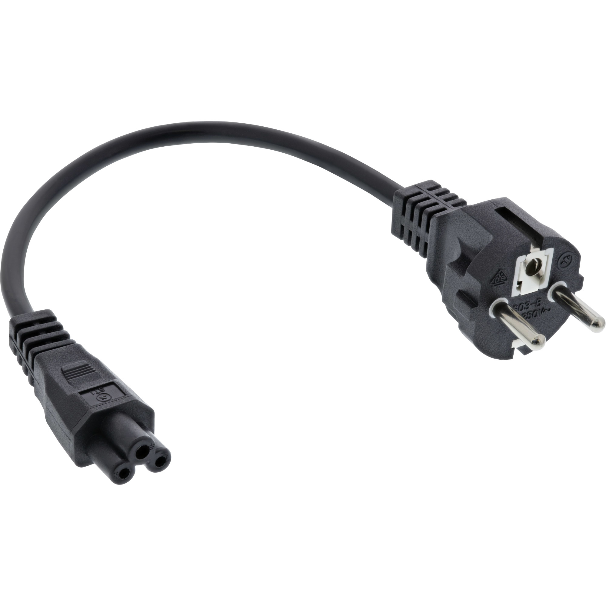 InLine® Netzkabel für Notebook, 3pol Kupplung, schwarz, 0,3m, schwarz InLine® Netzkabel für Notebook, 3pol Kupplung, schwarz, 0,3m, schwarz – Bild 2