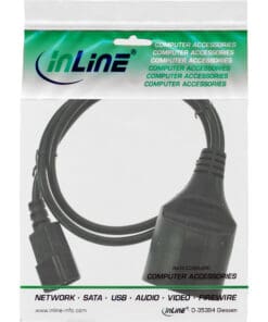 Alternative view of InLine® Netz Adapter Kabel, Kaltgeräte C14 auf Schutzkontakt Buchse, für USV, 1m, schwarz