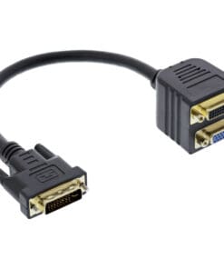 InLine® DVI-I Adapterkabel, DVI-I Stecker auf DVI-I-Buchse + S-VGA Buchse, schwarz
