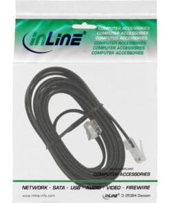 Alternative view of InLine® Modularkabel, RJ45 zu RJ12 Stecker / Stecker, 6adrig, 6m, schwarz