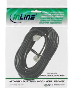 Alternative view of InLine® Modularkabel RJ11, Stecker / Stecker, 4adrig, 6P4C, 6m, schwarz