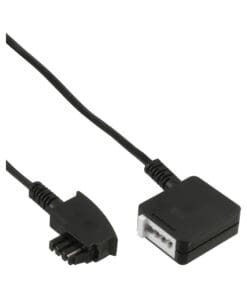 InLine® TAE-F Verlängerung, TAE-F Stecker / Buchse, 15m, schwarz