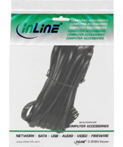 InLine® TAE-N Verlängerung, TAE-N Stecker / Buchse, 10m, schwarz – Bild 3