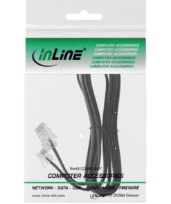 InLine® Modularkabel, RJ45 zu RJ11 Stecker / Stecker, 4adrig, 3m, schwarz – Bild 3