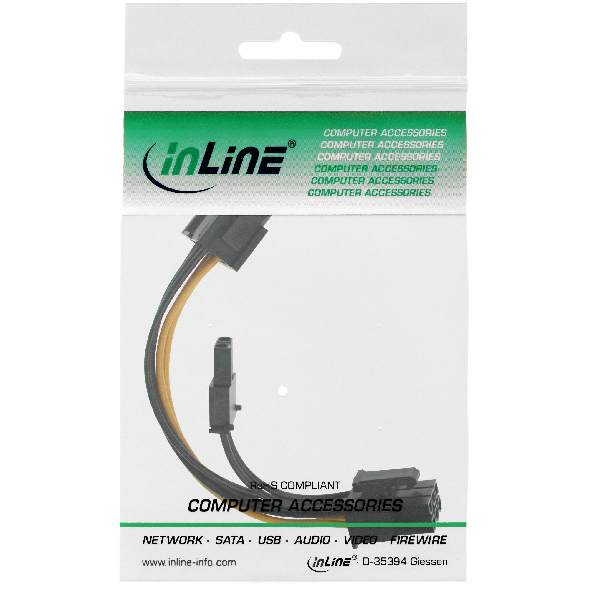 InLine® Stromadapter intern, 6pol zu 8pol für PCIe (PCI-Express) Grafikkarten, schwarz InLine® Stromadapter intern, 6pol zu 8pol für PCIe (PCI-Express) Grafikkarten, schwarz – Bild 2