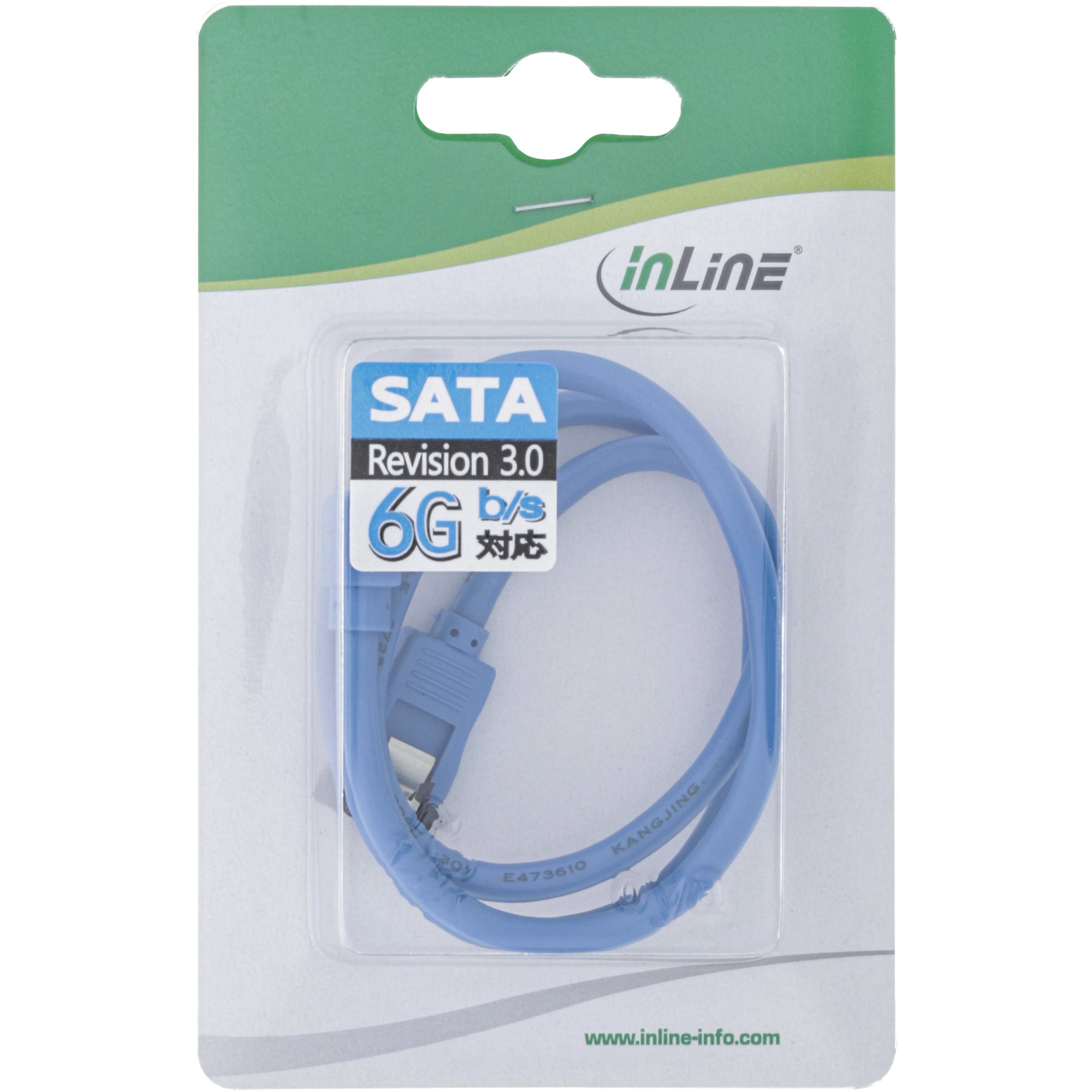 InLine® SATA 6Gb/s Anschlusskabel rund, abgewinkelt, blau, mit Lasche, 0,15m, blau InLine® SATA 6Gb/s Anschlusskabel rund, abgewinkelt, blau, mit Lasche, 0,15m, blau – Bild 2