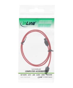 Alternative view of InLine® SATA Anschlusskabel, mit Sicherheitslasche, 0,3m, rot
