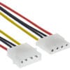 InLine® Strom Verlängerung intern, 13,34cm (5,25") 4pol Stecker / Buchse, 0,3m InLine® Cinch/Klinke Kabel, PREMIUM, 2x Cinch Stecker an 3,5mm Klinke Stecker, 2m