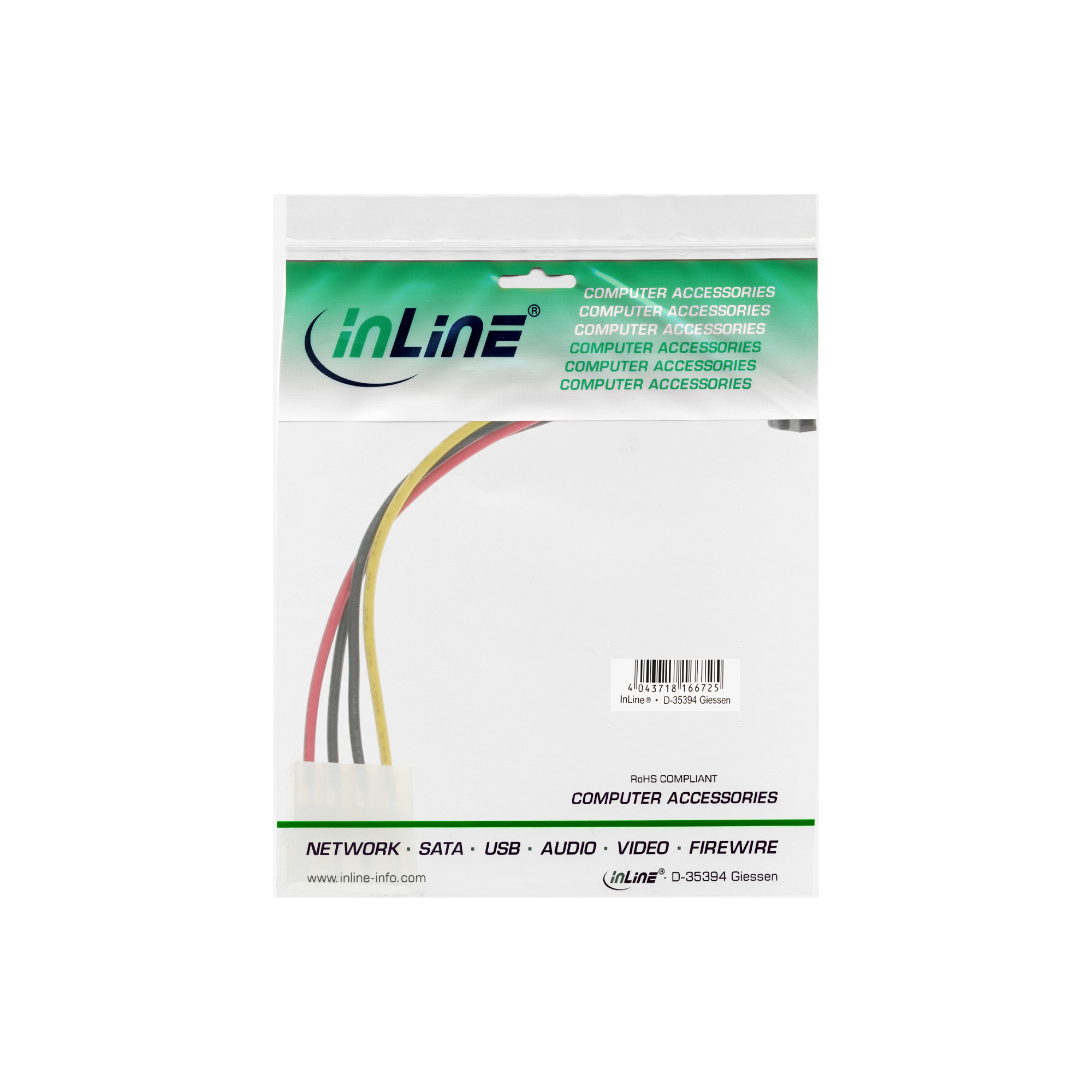 InLine® SATA Stromadapterkabel, 1x 13,34cm (5,25") Buchse an 15pol SATA nach oben abgewinkelt InLine® SATA Stromadapterkabel, 1x 13,34cm (5,25") Buchse an 15pol SATA nach oben abgewinkelt – Bild 2