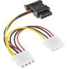 InLine® SATA Stromadapterkabel, SATA Stecker / Buchse, an 2x SATA Stecker, 0,15m