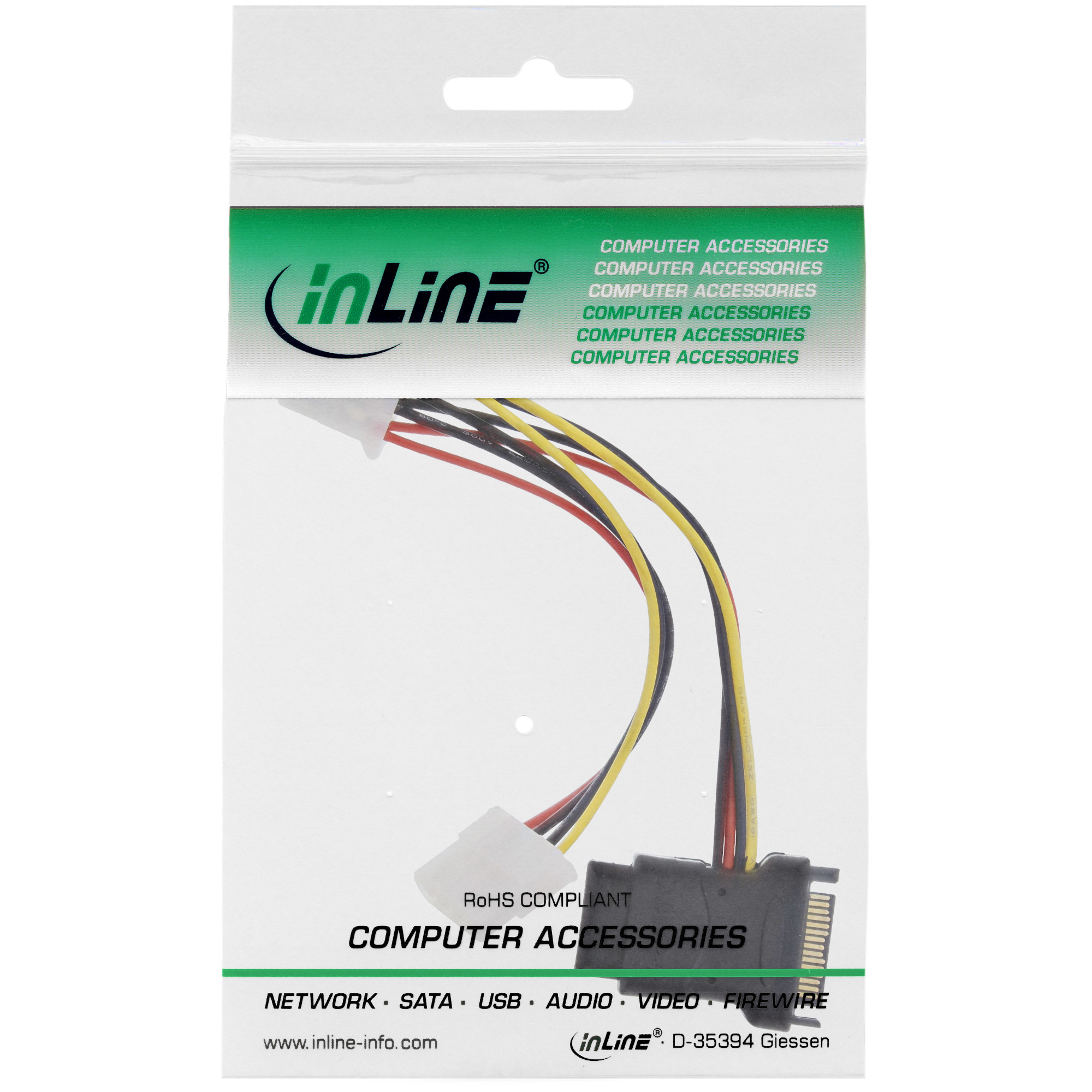 InLine® SATA Stromadapterkabel, SATA Buchse an 3x 13,34cm (5,25") Stecker, 0,15m InLine® SATA Stromadapterkabel, SATA Buchse an 3x 13,34cm (5,25") Stecker, 0,15m – Bild 3