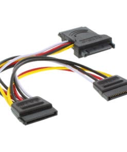 InLine® SATA Stromadapterkabel, SATA Stecker / Buchse, an 2x SATA Stecker, 0,15m