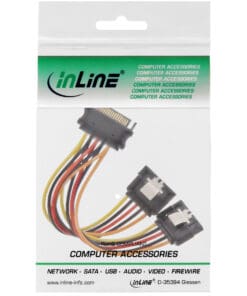Alternative view of InLine® SATA Strom-Y-Kabel, SATA Buchse an 2x SATA Stecker mit Sicherheitslasche, 0,3m