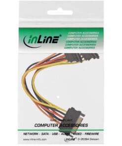 Alternative view of InLine® SATA Strom-Y-Kabel, SATA Buchse an 2x SATA Stecker gewinkelt, mit Sicherheitslaschen, 0,3m