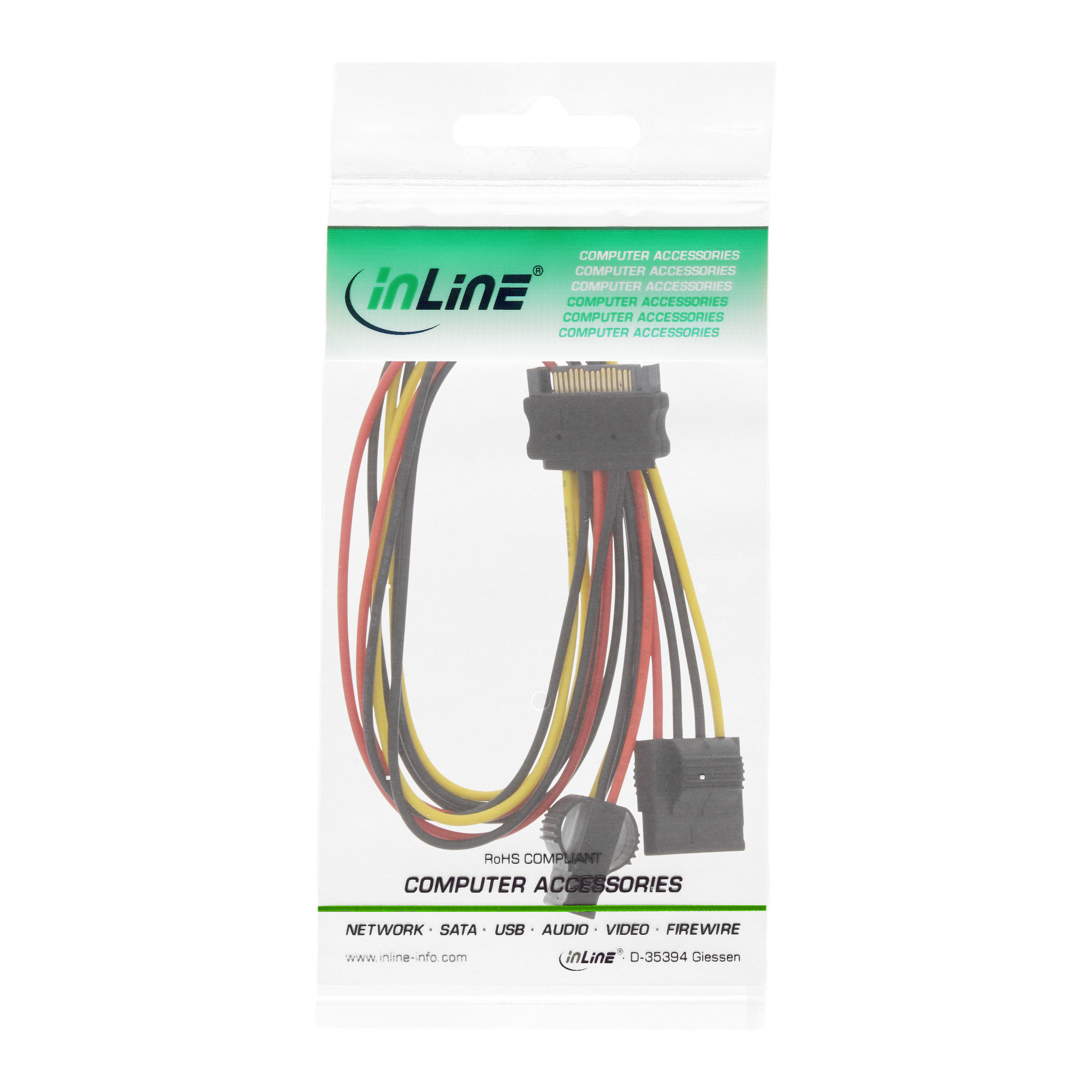 InLine® SATA Strom-Y-Kabel, SATA Buchse an 2x 13,34cm (5,25") Stecker, 0,3m InLine® SATA Strom-Y-Kabel, SATA Buchse an 2x 13,34cm (5,25") Stecker, 0,3m – Bild 2