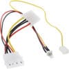 InLine® Cinch/Klinke Kabel, 2x Cinch Stecker an 3,5mm Klinke Stecker, 0,5m