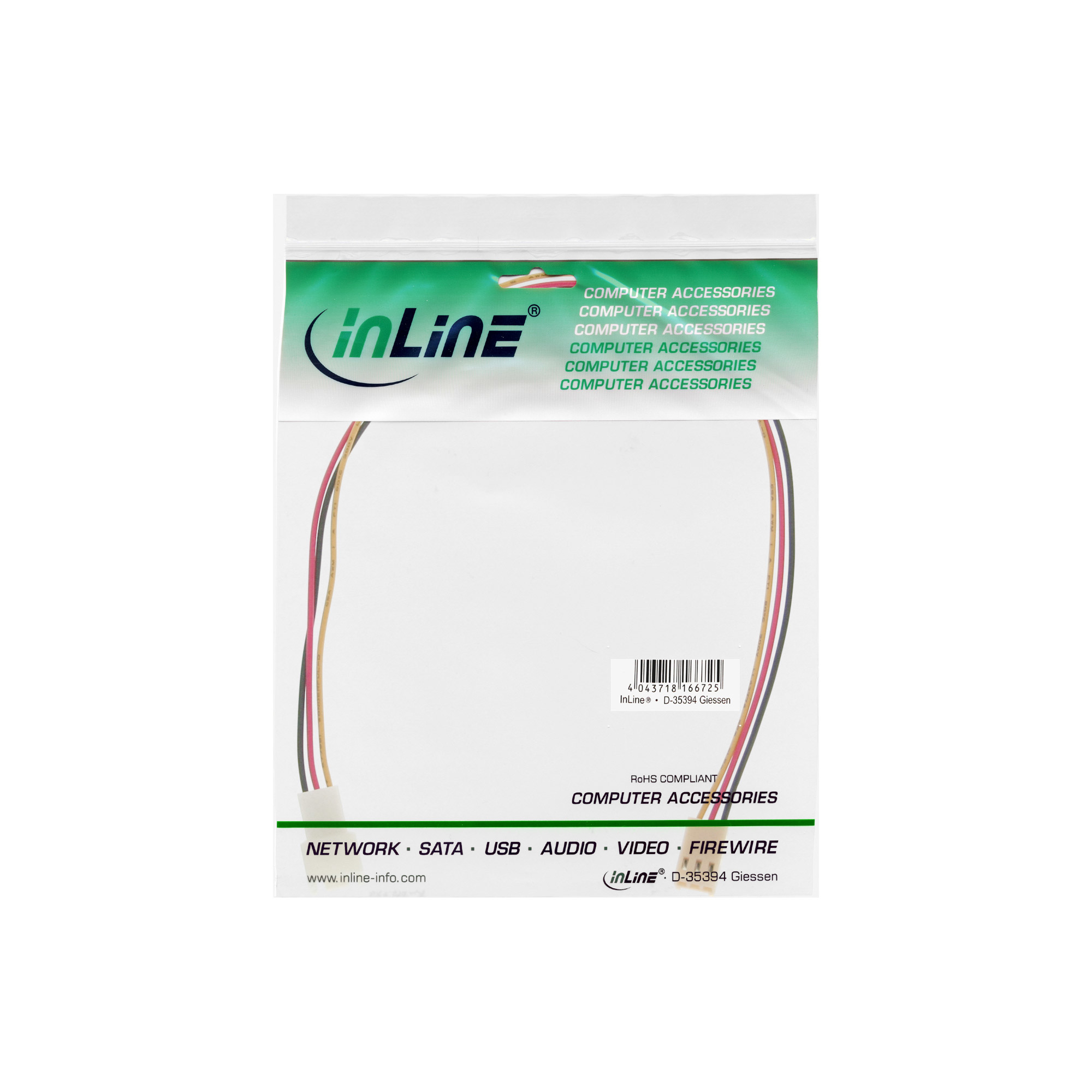 InLine® Lüfterkabel Verlängerung, 3pol Molex Stecker / Buchse, 2m InLine® Lüfterkabel Verlängerung, 3pol Molex Stecker / Buchse, 2m – Bild 2