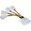InLine® Lüfter Adapterkabel, 4x Lüfter 3pol. an 13,34cm (5,25") InLine® Strom Verlängerung intern, 13,34cm (5,25") 4pol Stecker / Buchse, 0,5m