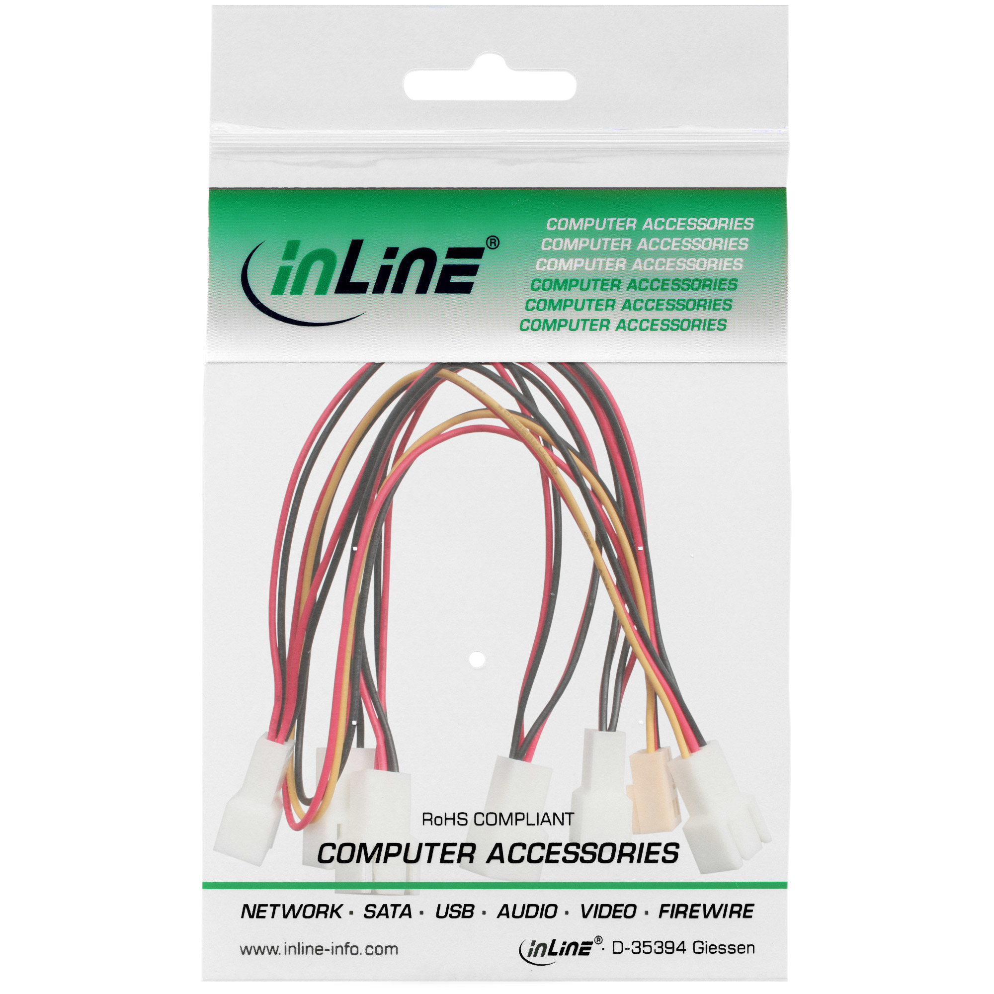 InLine® Lüfter Adapterkabel, 3pol Molex Buchse an 6x 3pol Molex Stecker InLine® Lüfter Adapterkabel, 3pol Molex Buchse an 6x 3pol Molex Stecker – Bild 2