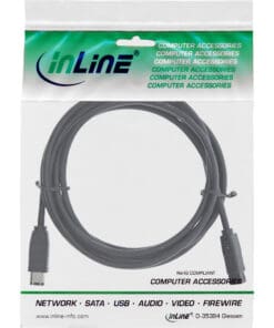 Alternative view of InLine® FireWire Kabel, IEEE1394 6pol Stecker zu 9pol Stecker, schwarz, 5m, schwarz