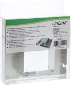 Alternative view of InLine® HDD Einbaurahmen, 3x 6,35cm (2,5") zu 13,34cm (5,25"), nur Rahmen und Schrauben, silber