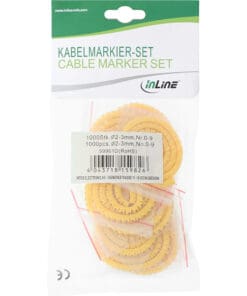 Alternative view of InLine® Kabelmarkierer 5,2-10mm, Nr.0-9, 1000 Stück, gelb