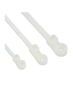 InLine® Kabelbinder mit Montageloch, Länge 200mm, Breite 4,8mm, 100 Stück, natur