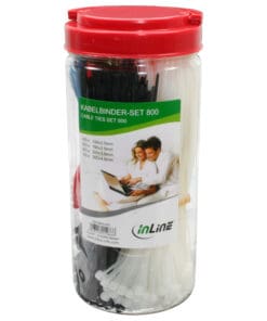 InLine® Kabelbinder-Set, 800 Stück in verschiedenen Farben, inklusive Zange, mehrfarbig