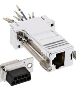 Alternative view of InLine® Adapter, 9pol Sub D Buchse an RJ45 Buchse, metallisiert