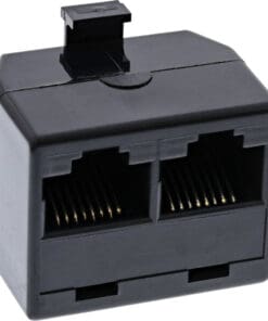 InLine® ISDN Verteiler, 1x RJ45 Stecker an 2x RJ45 Buchse, ohne Endwiderstand, schwarz