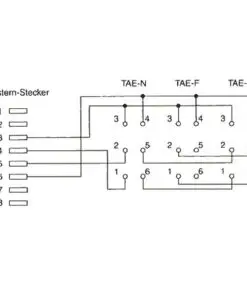 Alternative view of InLine® TAE Adapterkabel, RJ45 Stecker auf TAE NFN Dose, 20cm, schwarz