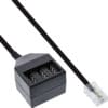 InLine® TAE Adapterkabel, RJ45 Stecker auf TAE NFN Dose, 20cm, schwarz