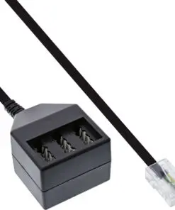 InLine® TAE Adapterkabel, RJ45 Stecker auf TAE NFN Dose, 20cm, schwarz