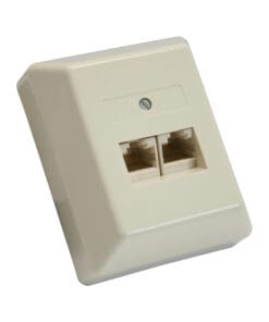 InLine® ISDN Anschlussdose, 2x RJ45 Buchse, Aufputz, Schraubanschluss 2x 8-fach