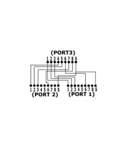 Alternative view of InLine® Cat.5e T-Adapter (Port-Doppler), RJ45 Stecker an 2x RJ45 Buchse, 0,15m, silber