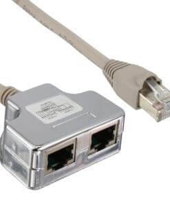 InLine® Cat.5e T-Adapter (Port-Doppler), RJ45 Stecker an 2x RJ45 Buchse, 0,15m, silber