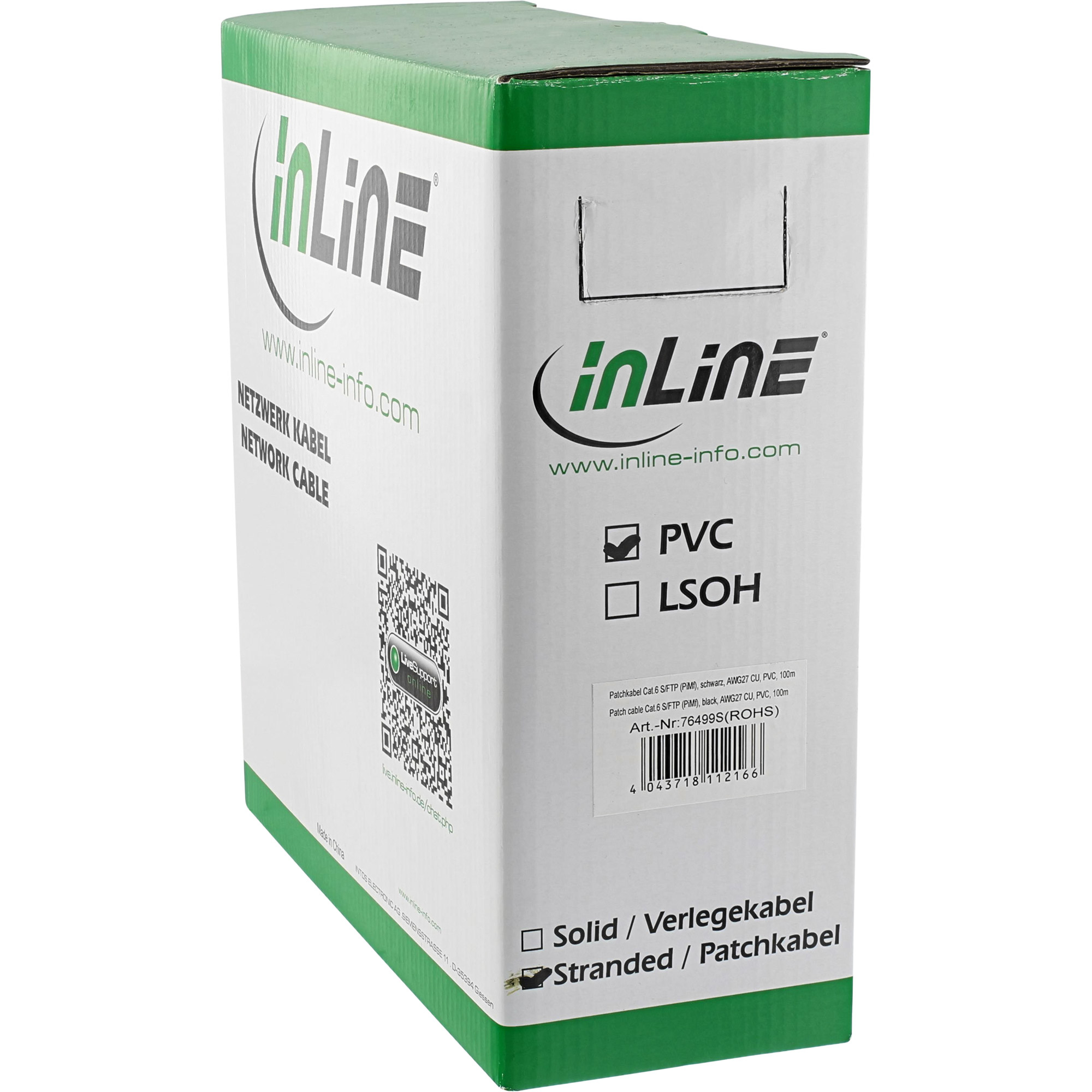 InLine® Patchkabel Cat.6 S/FTP (PiMf), schwarz, AWG27, PVC, CU, 100m, schwarz InLine® Patchkabel Cat.6 S/FTP (PiMf), schwarz, AWG27, PVC, CU, 100m, schwarz – Bild 3