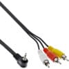 Audio/Video Kabel, 3,5mm 4pol Stecker auf 3x Cinch für Digitalkamcorder, 1,5m InLine® Klinke Kabel, 3,5mm Stecker / Stecker, Stereo, 2,5m