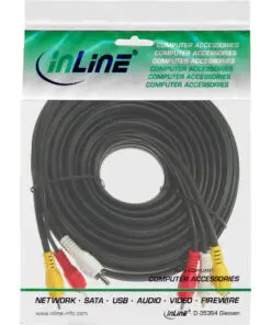 Alternative view of InLine® Cinch Kabel, Audio/Video 3x Cinch, Stecker / Stecker, 3m, schwarz