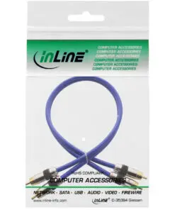 Alternative view of InLine® Cinch Kabel AUDIO, PREMIUM, vergoldete Stecker, 2x Cinch Stecker / Stecker, 1m, blau