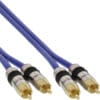 InLine® Cinch Kabel AUDIO, PREMIUM, vergoldete Stecker, 2x Cinch Stecker / Stecker, 1m