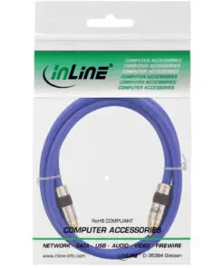 Alternative view of InLine® Cinch Kabel VIDEO & digital AUDIO, PREMIUM, vergoldete 1x Cinch Stecker / 1m, blau