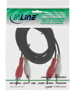 Alternative view of InLine® Cinch Kabel, 2x Cinch, Stecker / Stecker, 10m, schwarz
