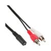 InLine® Cinch/Klinke Kabel, 2x Cinch Buchse an 3,5mm Klinke Stecker, 2m