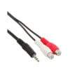 InLine® Cinch/Klinke Kabel, 2x Cinch Buchse an 3,5mm Klinke Stecker, 2m, schwarz