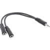 InLine® Klinken Y-Kabel, 3,5mm Klinke Stecker an 2x 3,5mm Klinke Buchse, Stereo, 0,2m, schwarz